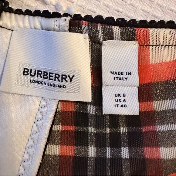 BURBERRY RED PLAID CORSET MIDI DRESS SIZE 6 - Picture 11 of 14